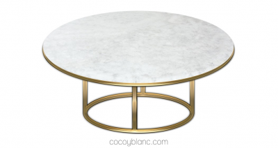 Mesas - Mesa Glare Redonda Oro/Mármol