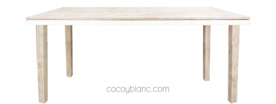 Mesas de Bar - Mesa Rectangular Alta Off White/Clásica