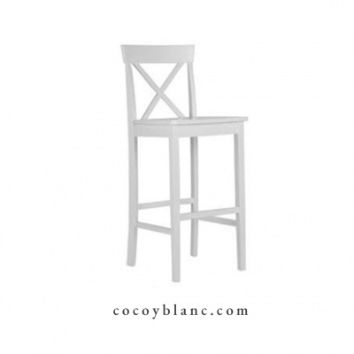 Bancos Altos - Banco Alto Crossback Blanco Deslavado